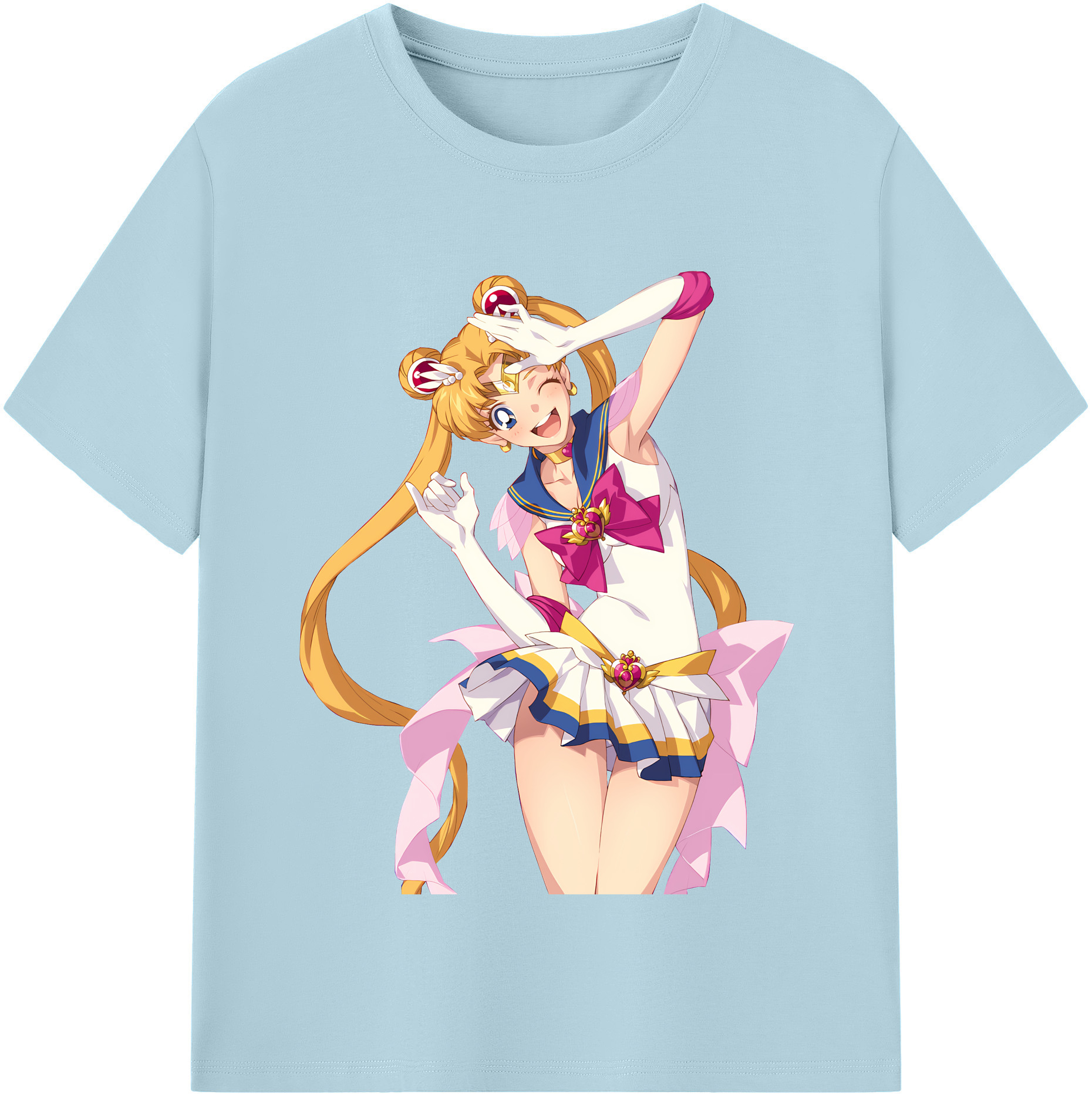 （画像用） 美少女戦士セーラームーン 月野 うさぎ つきの うさぎ Sailor Moon Tsukino Usagi 綿100％半袖Tシャツ（フロントプリント）